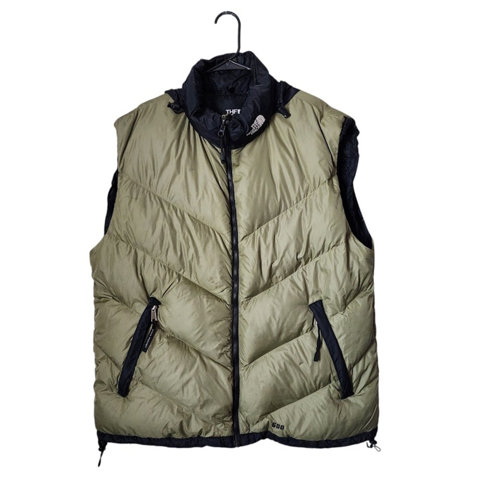 THE‎ NORTH FACE Y2K Nuptse 600 Down Puffer Vest Green Black Gorpcore XXL